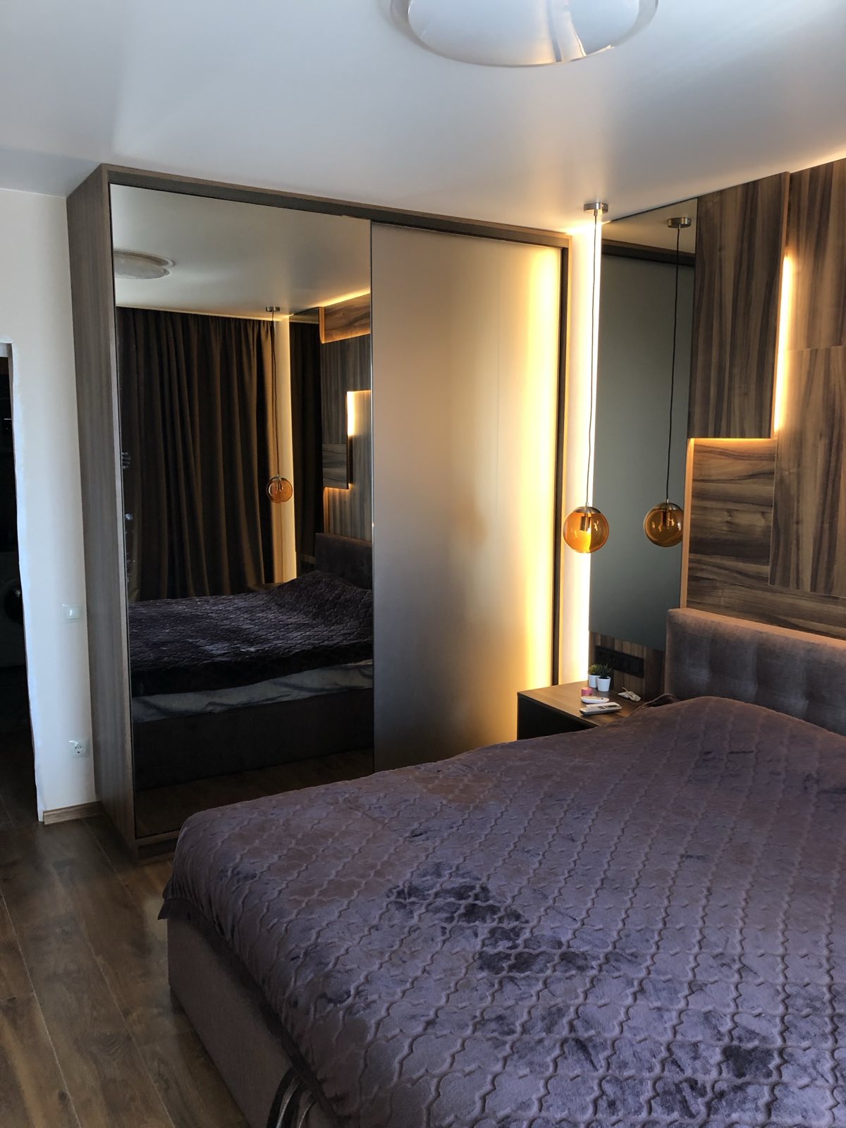 Bedroom dressing joinery and feature wall panels