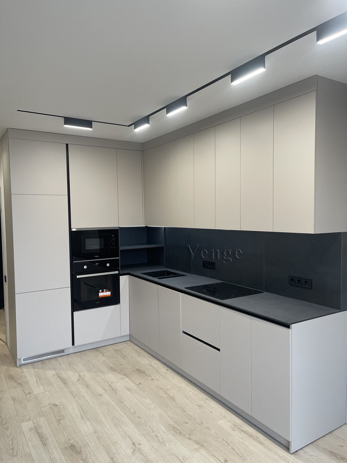 Long Black And White Kitchen portfolio image 2