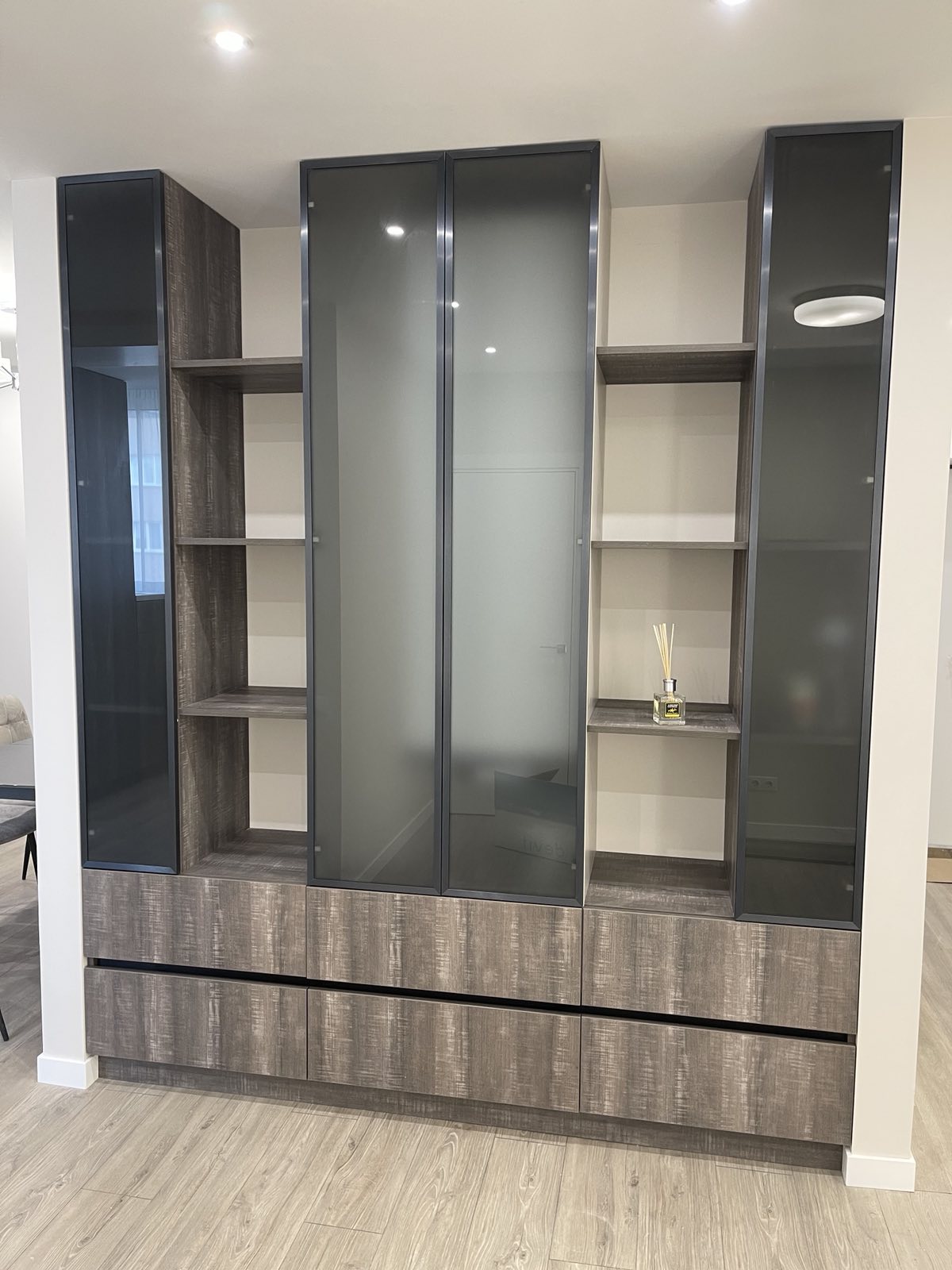 Display cabinet and media storage joinery
